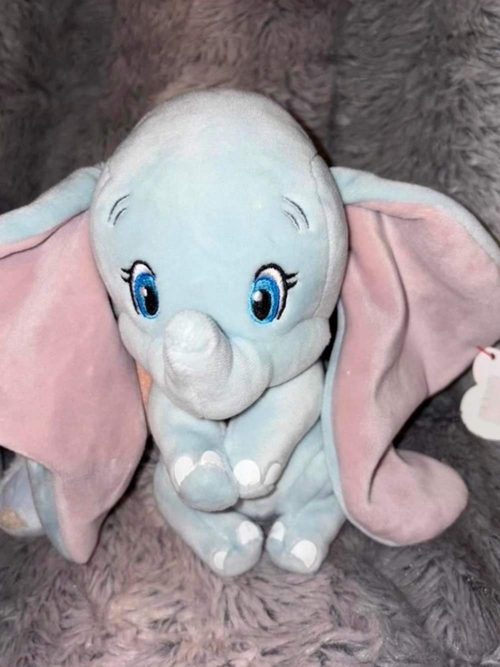 Dumbo Plush Toy - Light Blue and Pink Soft Elephant for Kids